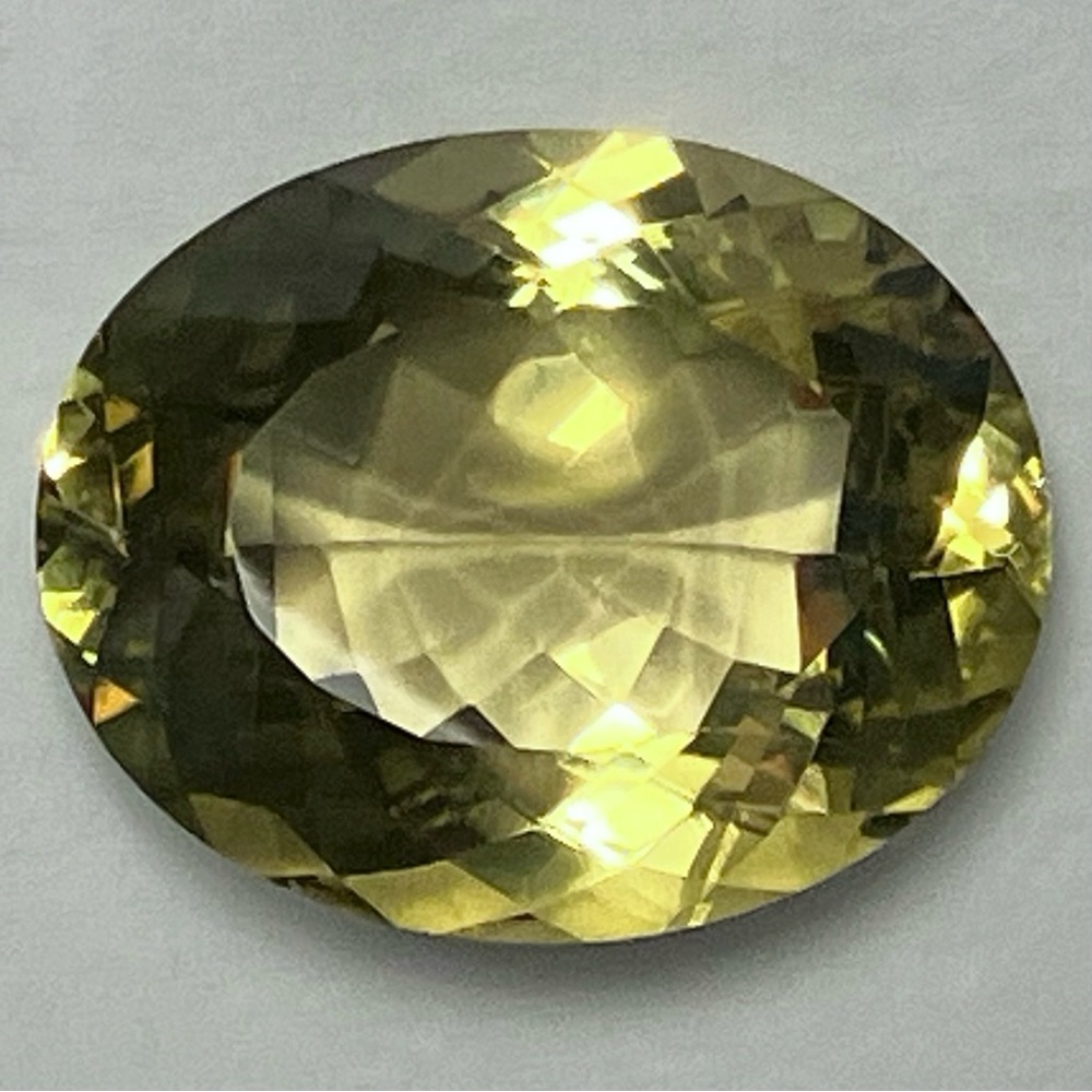 79ct ORO VERDE CITRINE / Natural Oval-Cut Gemstone / Rare Greenish Yellow Color